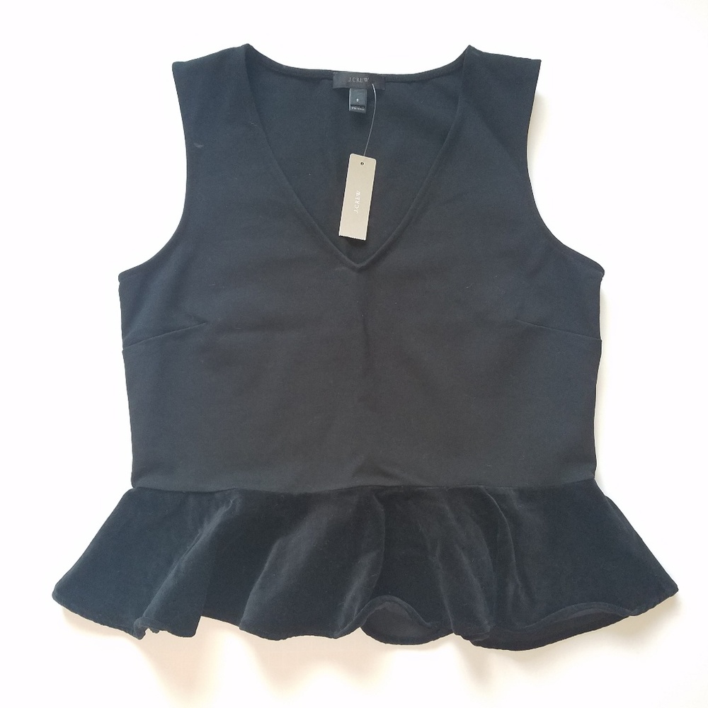 J.Crew Top with Velvet Peplum
